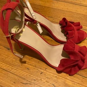 Red ruffle pumps (slightly worn)